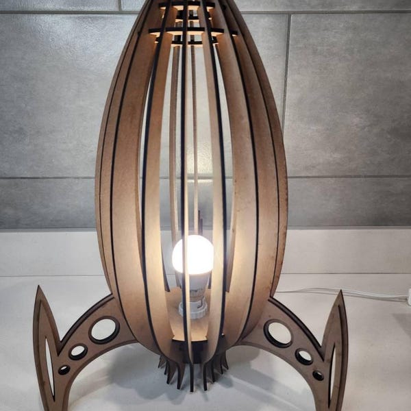 Rocket Lamp. Laser Cut. Digital File. Svg Dxf Cdr Pdf. 3mm @ 4mm ...