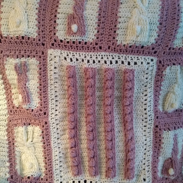 CROCHET PATTERN Bunny Cable Blanket - PDF Download - Etsy