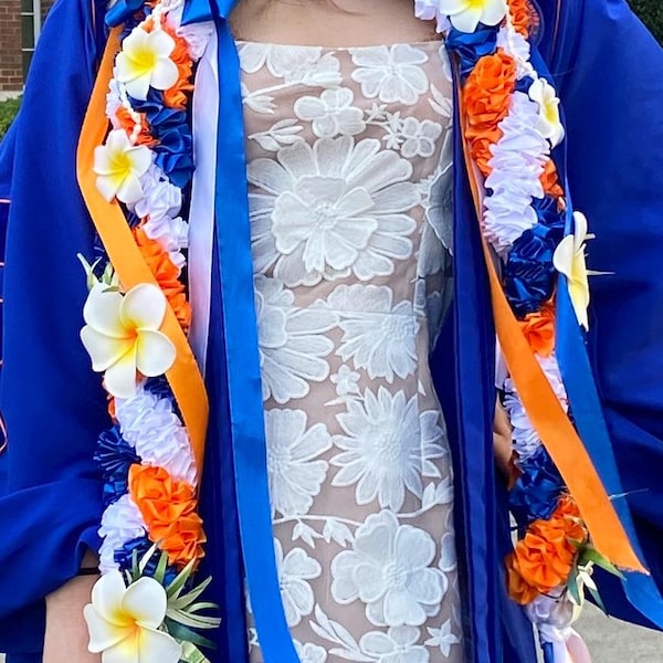 TRIPLE Ribbon Rose Graduation Lei - Etsy