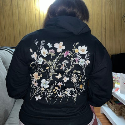 Vintage Floral Prints Casual Cotton Sweatshirt main image 0