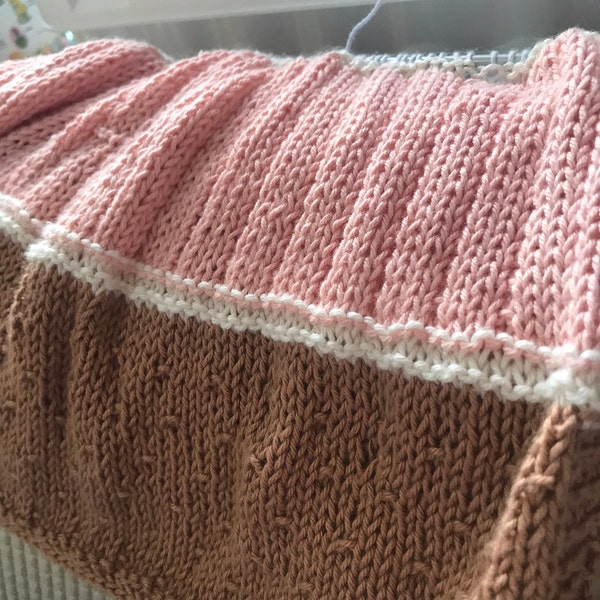 Knitting Pattern ~ Easy Sampler Baby Blanket in DK Yarn ~ ENGLISH ~ PDF ...