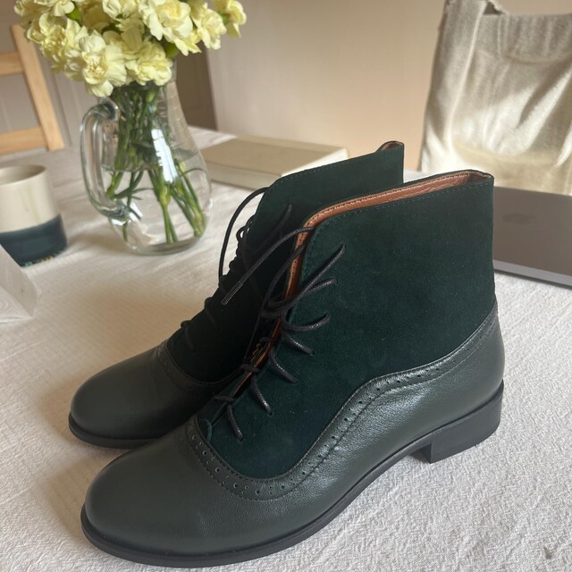 green dress boots women Saint Moira Olive Green Leather Ankle Boots 36 / Olive main image 1
