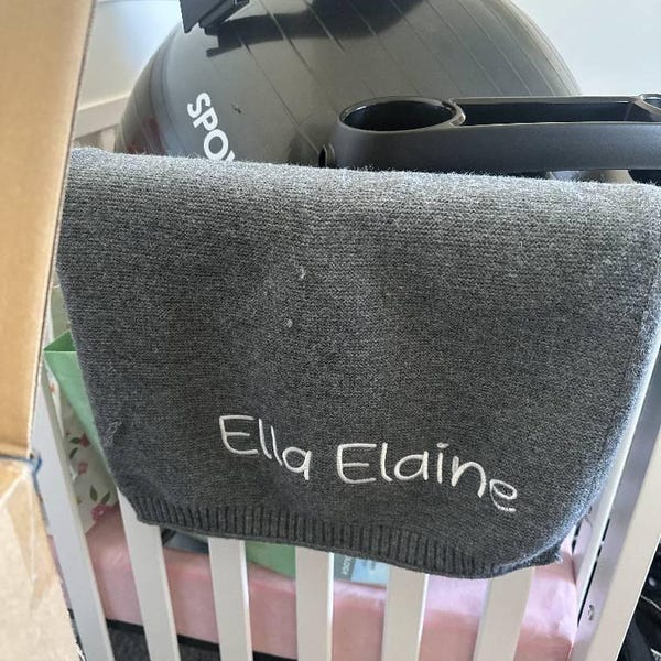 Image showcasing Custom Blue Dog Blanket With Name, Family Soft Cozy Sherpa Fleece Throw ...