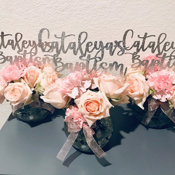 Custom Baptism Centerpieces Girl Baptism Centerpieces Girl Baptism ...