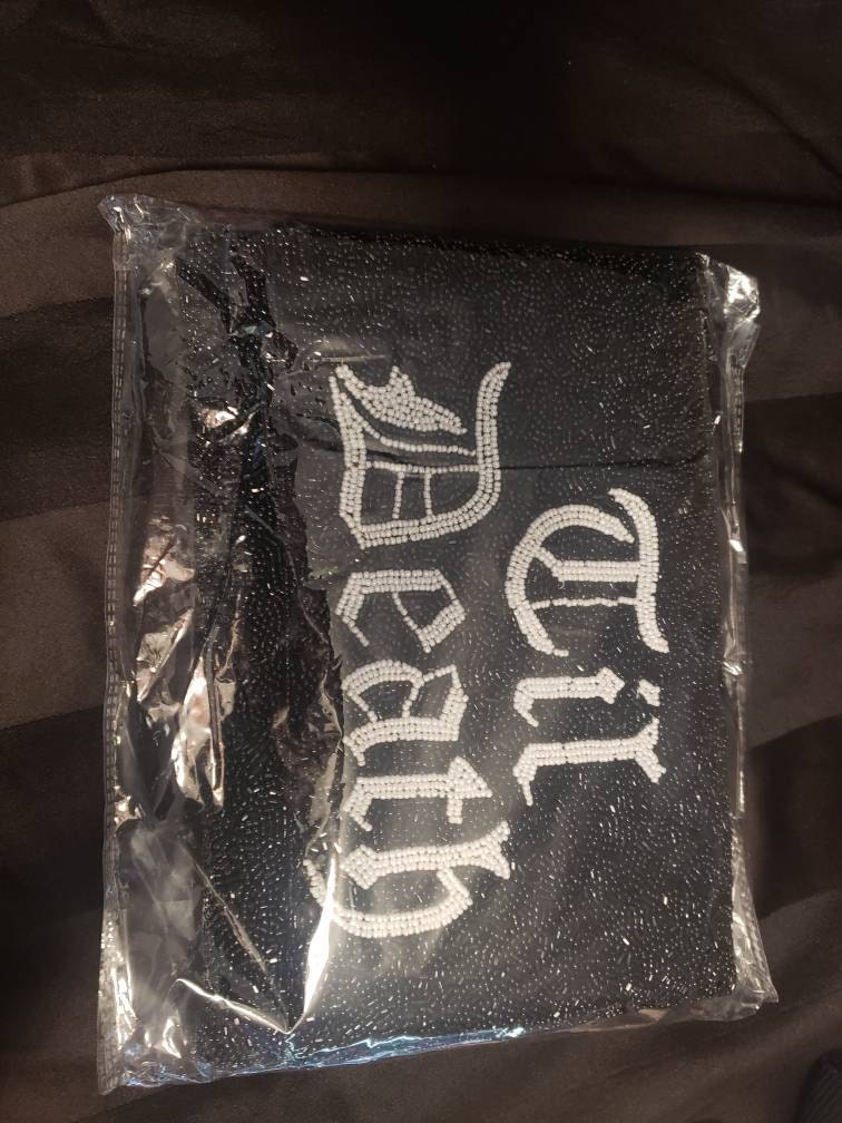 Gothic Braut Clutch Tasche, Gothic Clutch Tasche für Braut, Schwarze Braut Clutch Tasche, Schwarze Braut Perlen Clutch Tasche, Gothic Hochzeit Clutch