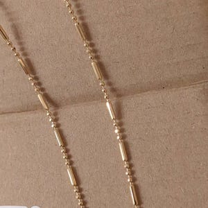 18k GF Gold Minimalist Chain Necklace, Tiny Gold Chain Necklace