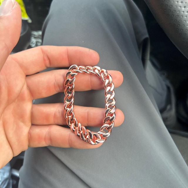 Copper Cuban Link Bracelet Copper Jewelry Mens Pure Copper Cuban