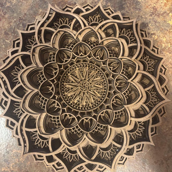 3D Wood Mandala Wall Art: Layered Boho Decor - Etsy