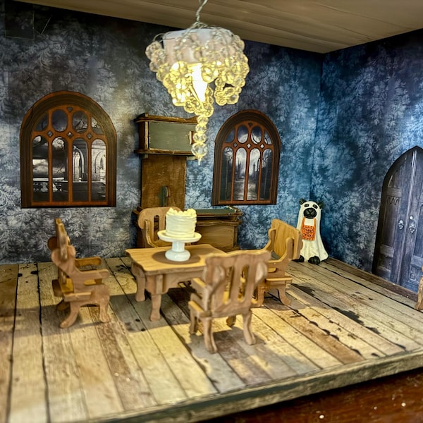 Dollhouse Miniature Wallpaper Farmhouse Brick Wall 112 and Half Scale