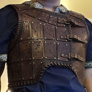 プレートアーマーセット（larp） バイキングスタッズレザーアーマー 男性用チェストアーマー LARP