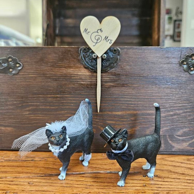 猫-ウェディング-ケーキトッパー-黒猫-面白い- - Etsy 日本