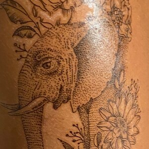 Tribal Elephant Head Temporary Tattoo - TattooMyIdea