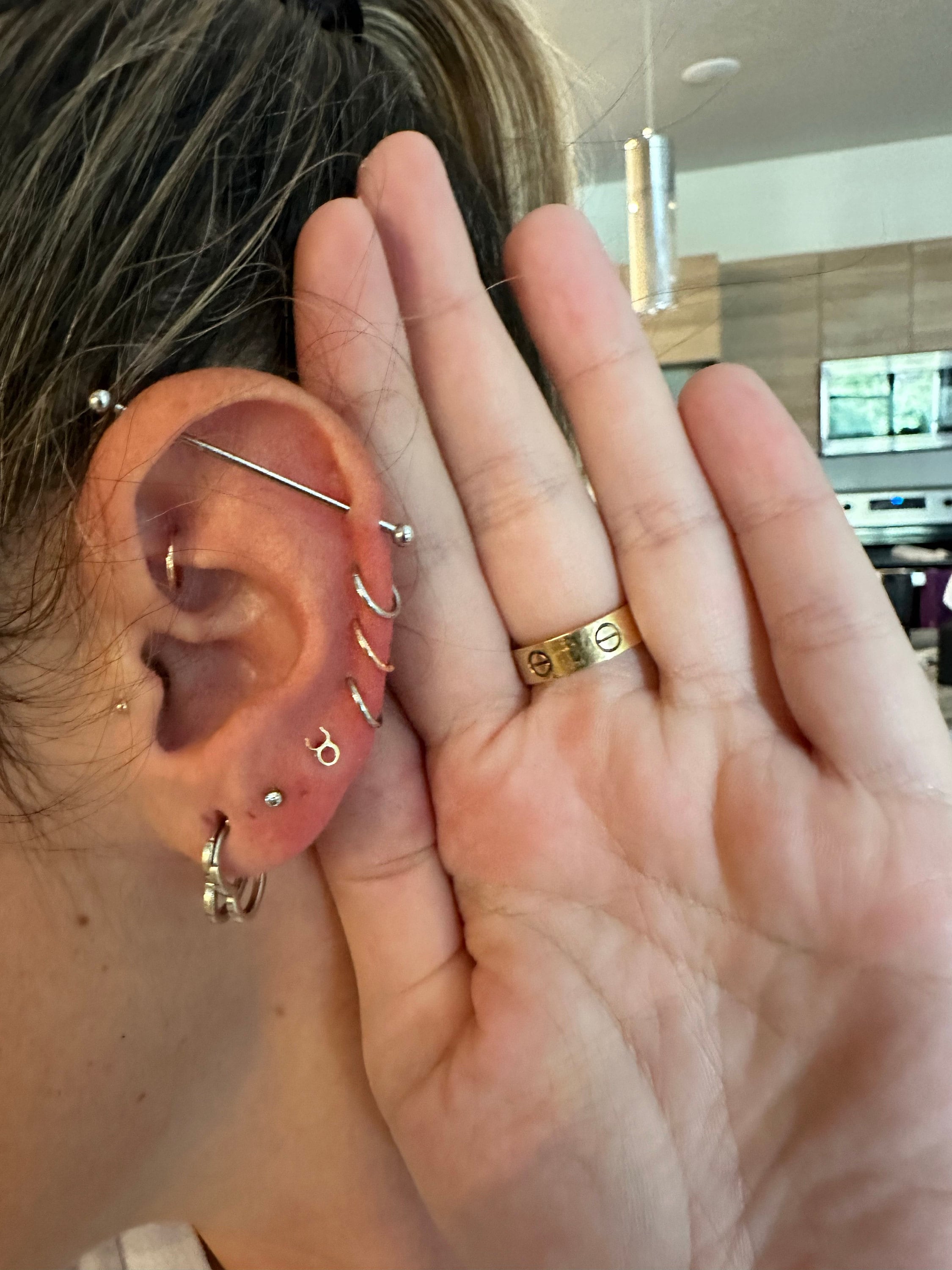 14K Solid Gold Threadless Zodiac Sign Tops/Push-In Labret/12 Constellation Zodiac Stud Earrings/Cartilage/Tragus/Helix/Conch/Earlobe Studs