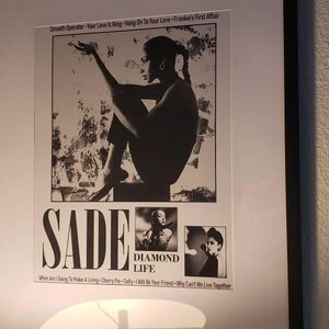 SADE DIAMOND LIFE ビンテージポスター Sade - Diamond Life Album Poster | Vintage Music Wall Art - Etsy