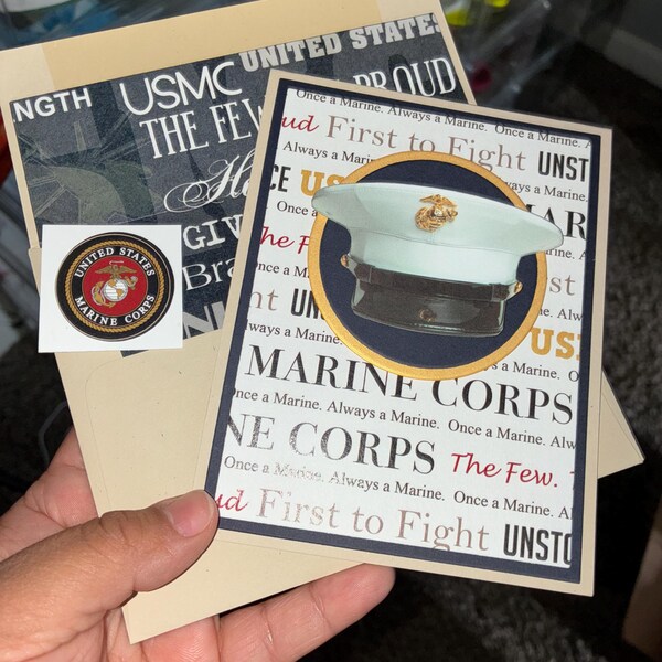 Handmade • Officially Licensed • Marine Corps • USMC Cards - Etsy