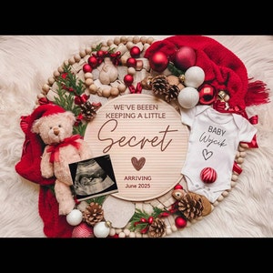 Christmas Pregnancy Announcement Holiday Digital Baby Announcement Editable Template Instant Download Girl Gender Reveal Special Gift