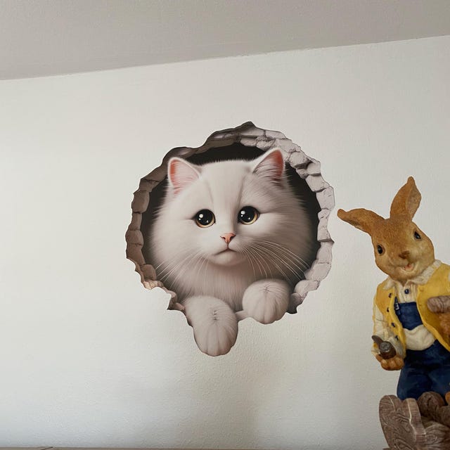 Adesivo Murale Bambini Gatti E Farfalle - Foto 2