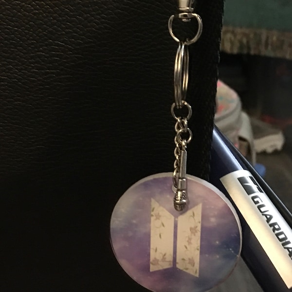 BTS Logo Keychain, BTS Bag Charm, Bts Logo Design, Handmade Bts Purse ...
