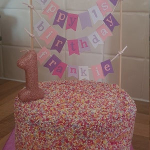 Number 1 Rose Gold Glitter Candle, 1st Birthday Candles, Birthday Cake