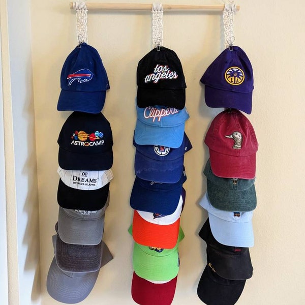 Personalized Cap Rack, Hat Storage, Gift for Him for Dad, Closet ...