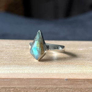 Anello In Labradorite Blu, Anello In Argento Sterling 925, Anello - Foto 10