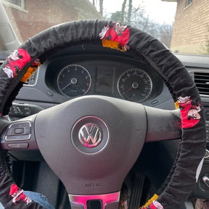 Steering Wheel Cover Mickey Mouse in Black Red Disney Etsy