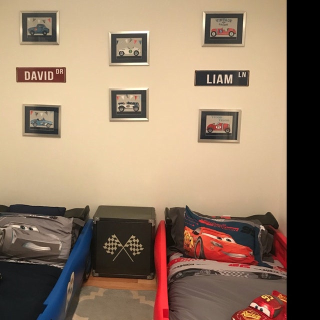 race car art vintage race cars nursery art race car wall art Etsy