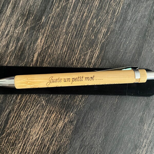 Stylo Bambou Personnalisé Avec Étui - Cadeau Unique Gravé Pour Tante Ou Proche