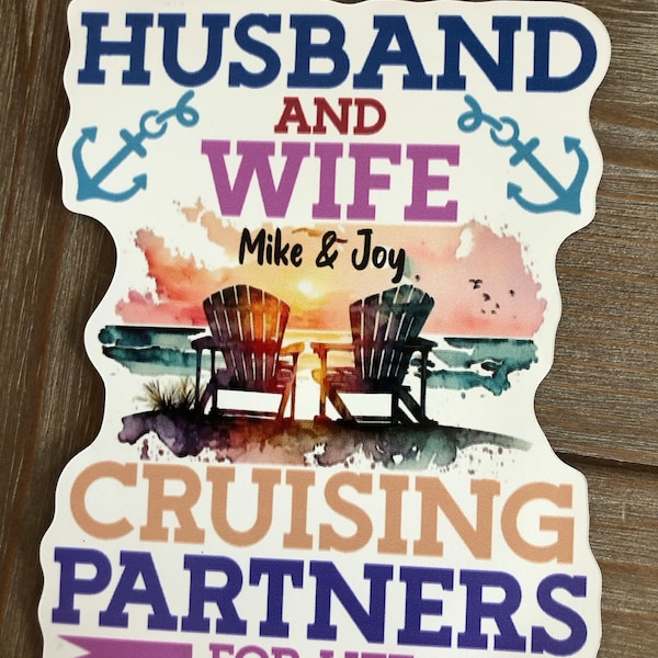 Personalized Cruise Door Sign - Best Gift Idea For Couple - Husband And Wife Cruise Partners For Life main image 1