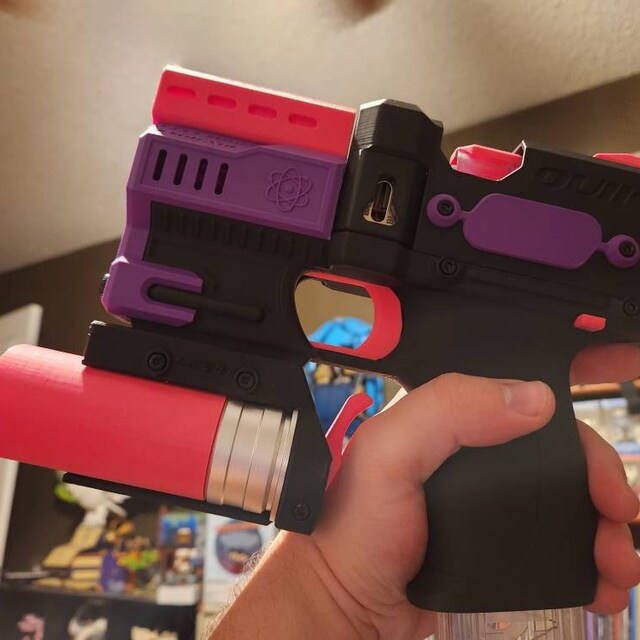 Micro Booper 3d Printed Pistol Mounted Toy Blaster Nerf Launcher