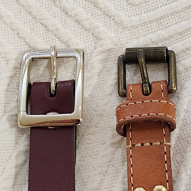 Handmade Burgundy Leather Skinny Belt, 20mm Maroon Belt, Silver