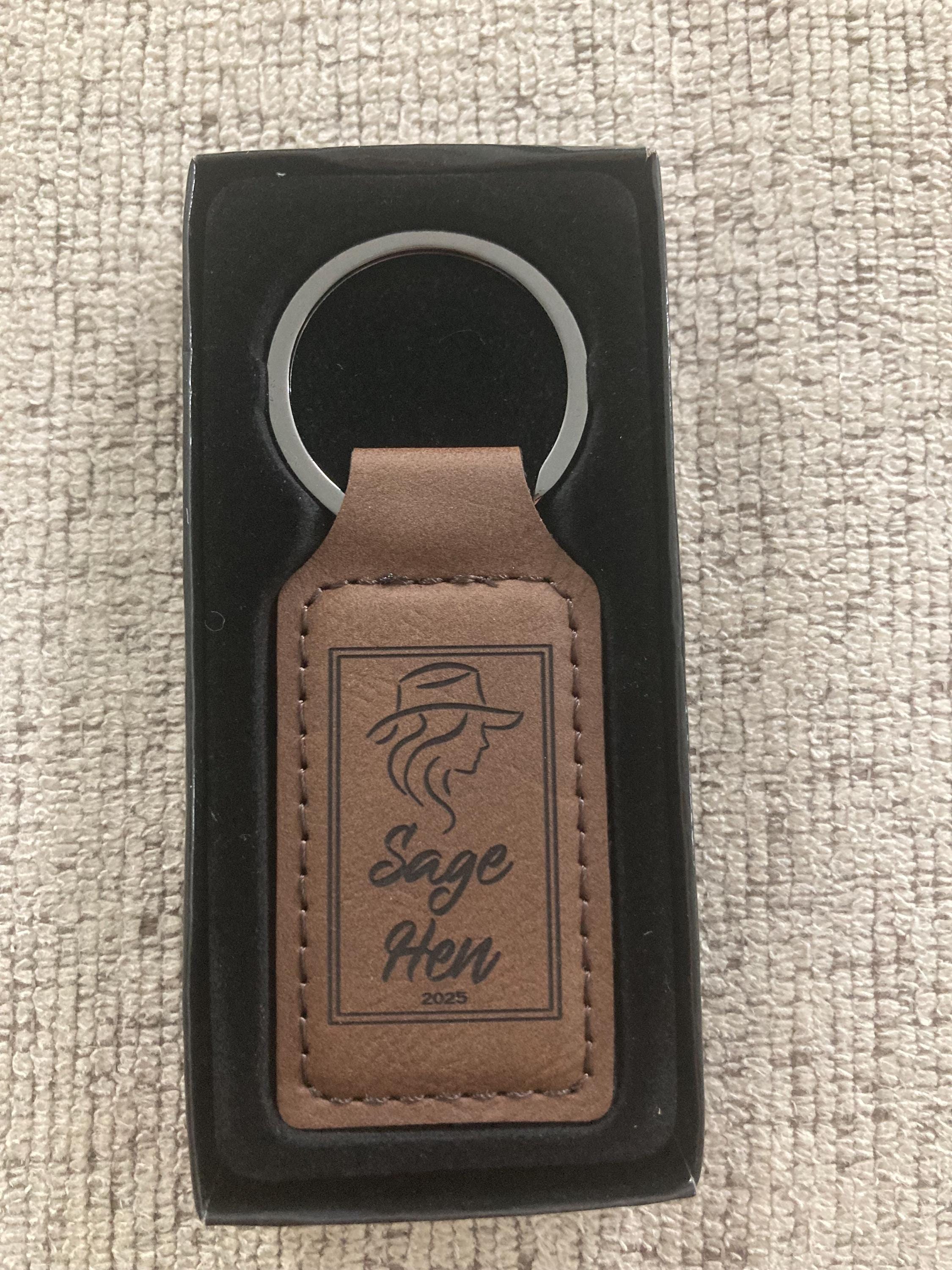 Customer photo of Custom Logo Engraved / Etched Leatherette Keychain from McKenna