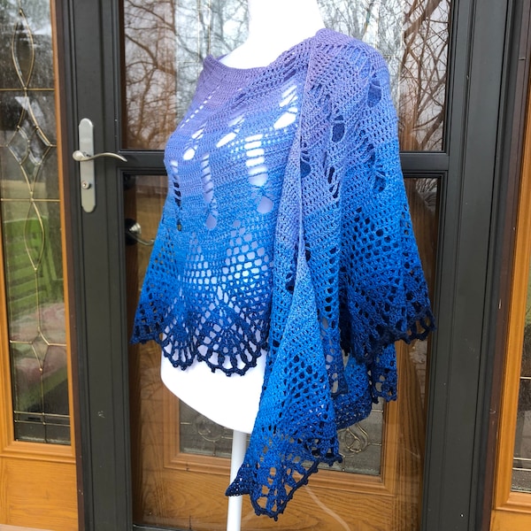 Crochet Shawl Pattern - GRACE, Lace Crochet Wrap, Rectangle Shawl, Lace ...