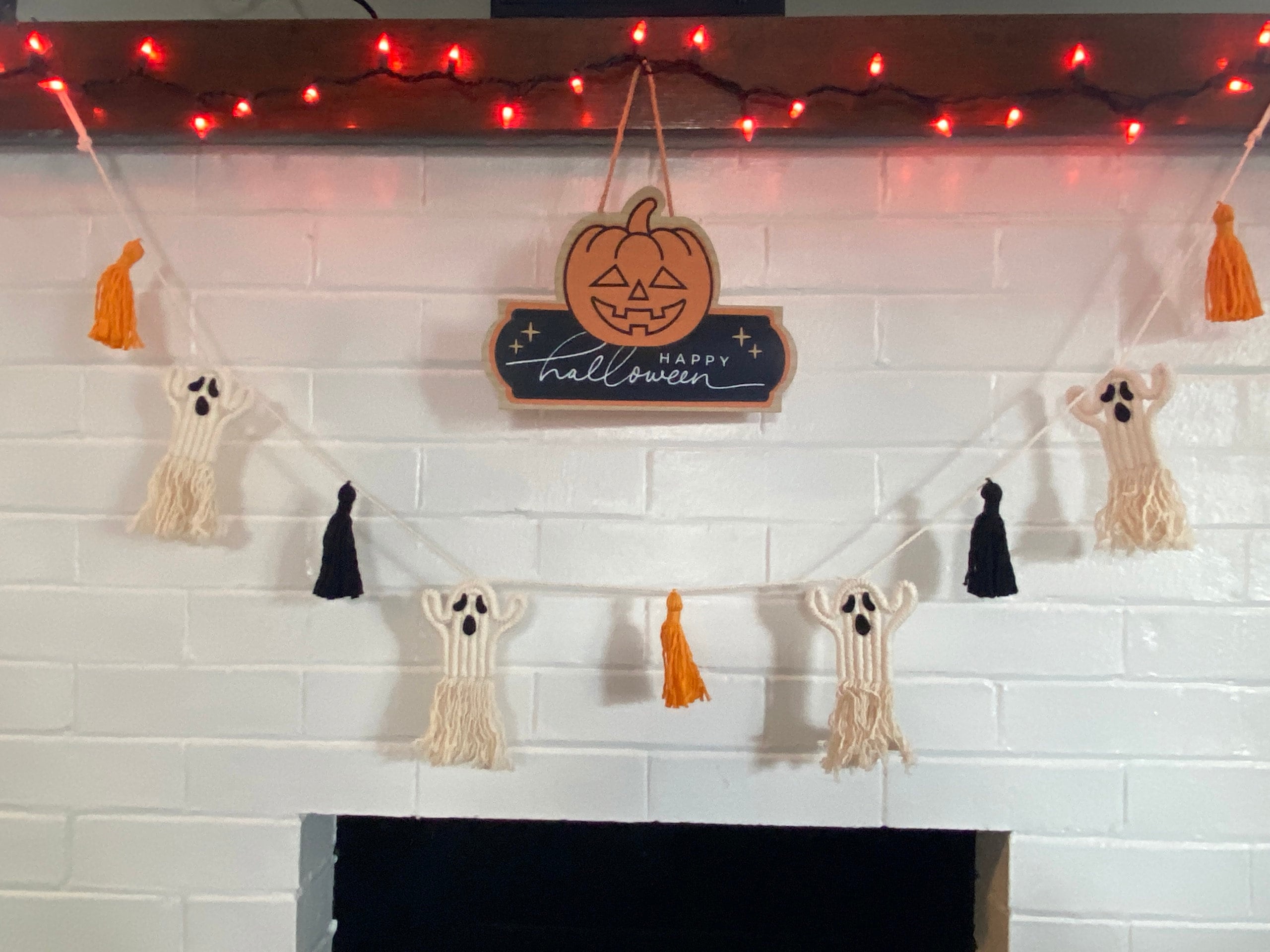 Halloween Decor, Macrame Halloween Decor, Scary Halloween, Halloween Garland, Halloween Dorm Decor, Boho Wall Art, Birthday Gift