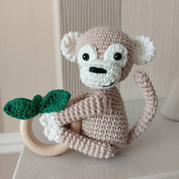 CROCHET PATTERN Monkey Rattle PDF, Monkey Crochet Pattern, Amigurumi ...