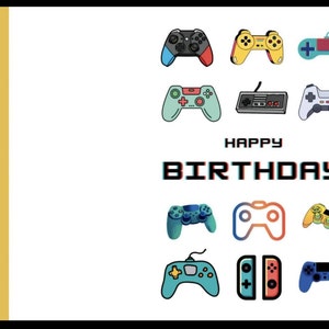 Printable Video Game Birthday Card, Gamer Birthday Card, Video Game ...