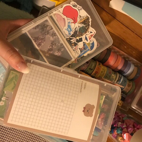 LARGE Loose Sticker Storage Box Planner Storage Clear Plastic Storage ...