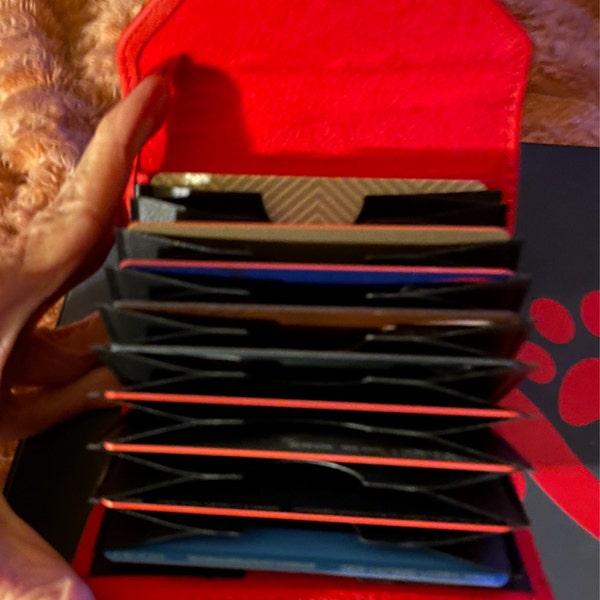 Iced Blue Leather Slim Snap Card Holder, Woman Leather Card Case, Men ...