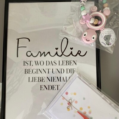 FAMILIE Kunstdruck Poster Bild Typografie Spruch Familie Zuhause Glück