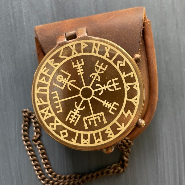 Nirdic Compass Engraved Viking Vegvisir Compass: Nordic Norse Mythology Gift - Etsy