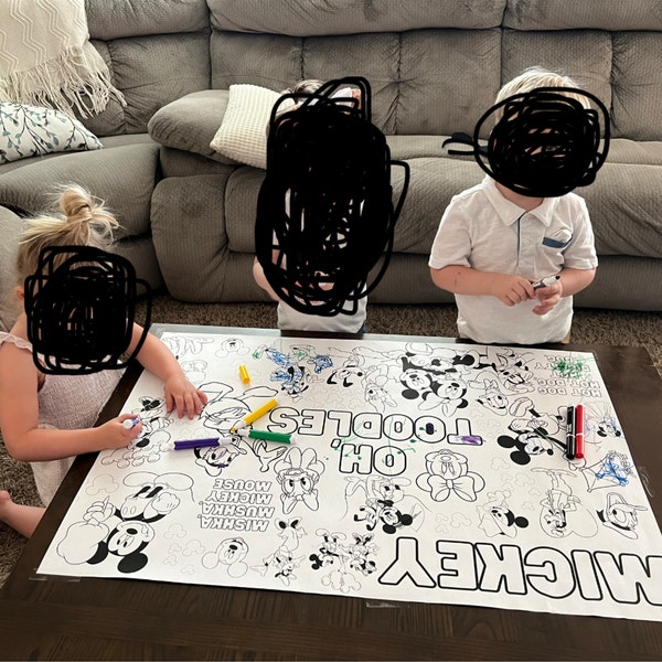 Huge Printed Mickey Coloring Poster for Kids, Adults great for Family ...