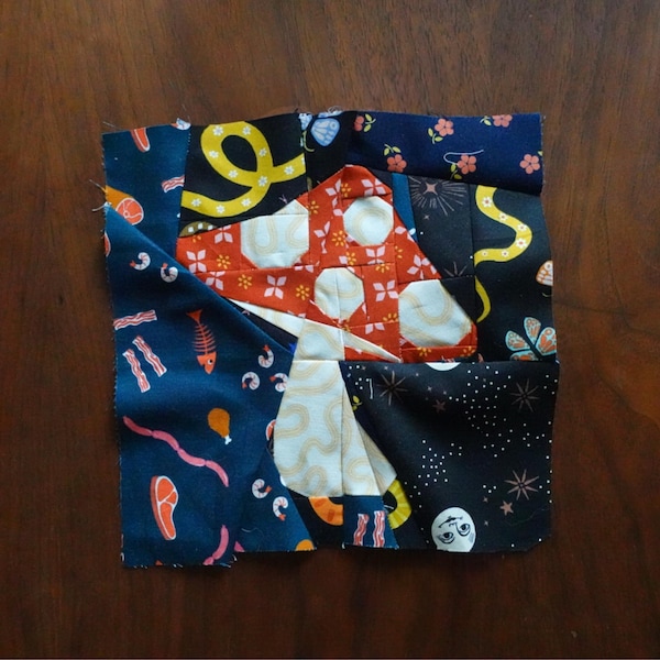 Toadstool FPP Quilt Block PDF Pattern - 3 Block Sizes - Etsy