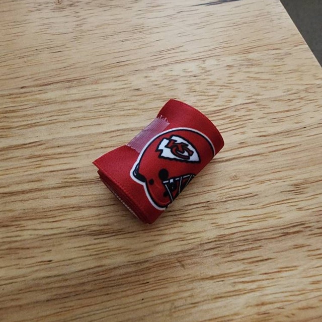 KANSAS CITY CHIEFS FOOTBALL 7/8\" Grosgrain Ribbon 1, 5, 10 Yards SHIP...