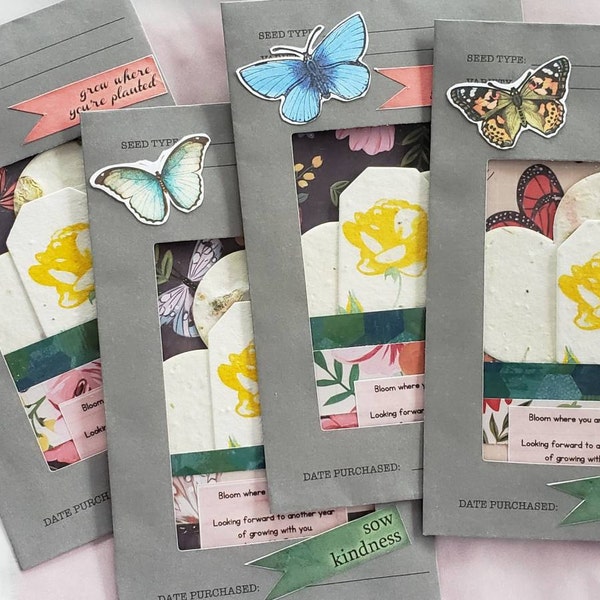 Yellow Rose Wildflower Seed Paper Gift Tag Flower Print Set of 20 Tiny ...