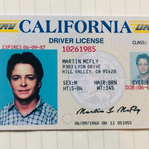 Tarjeta de identificación de Marty McFly Regreso al futuro | Etsy