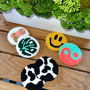 Punch Needle Coaster, Tufted Coaster,mini Rug, Custom Mug Rug, Drink ...