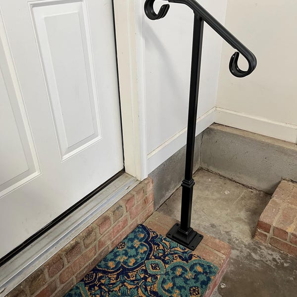 Single Post Ornamental Hand Rail 1 or 2 Step Railing for Stairs Steel ...