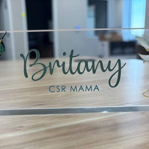 Desk Name Plate, Acrylic Desk Name Plate for Women, Custom Desk Plaque Office Decor, Professional Gift for Boss, Office Gifts Promotion Gift
