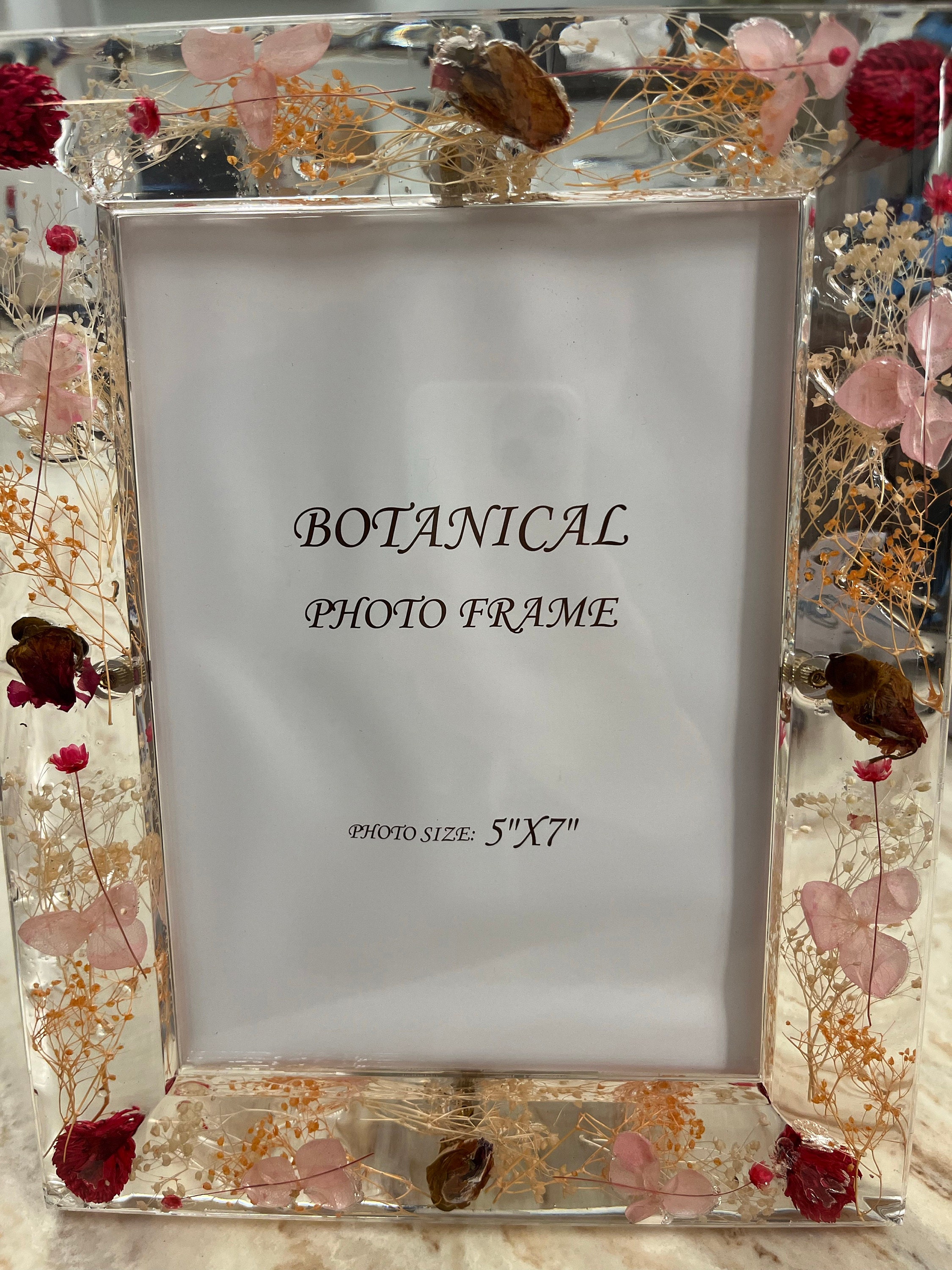 Resin Pressed Botanical Dried Flower Photo Frame - Perfect Gift for HER | Housewarming Gift | Wedding Gift | Bridesmaids Gift | 4x6 5x7