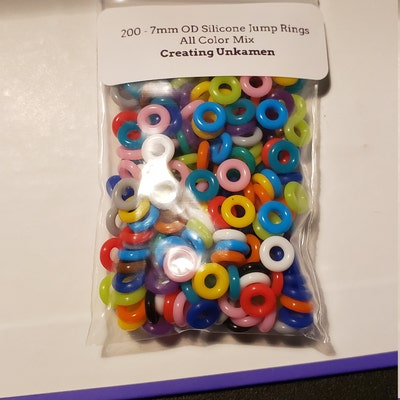 100 7mm OD Silicone Jump Rings You Pick Color Black - Etsy